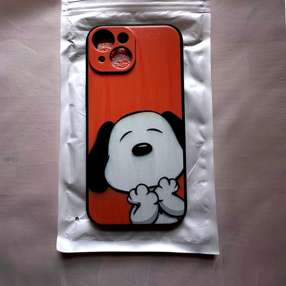 Snoopy Hard Plastic Orange Phone Case for Iphone‎ 5/5s/6/7/8 - NEW - Picture 1 of 4